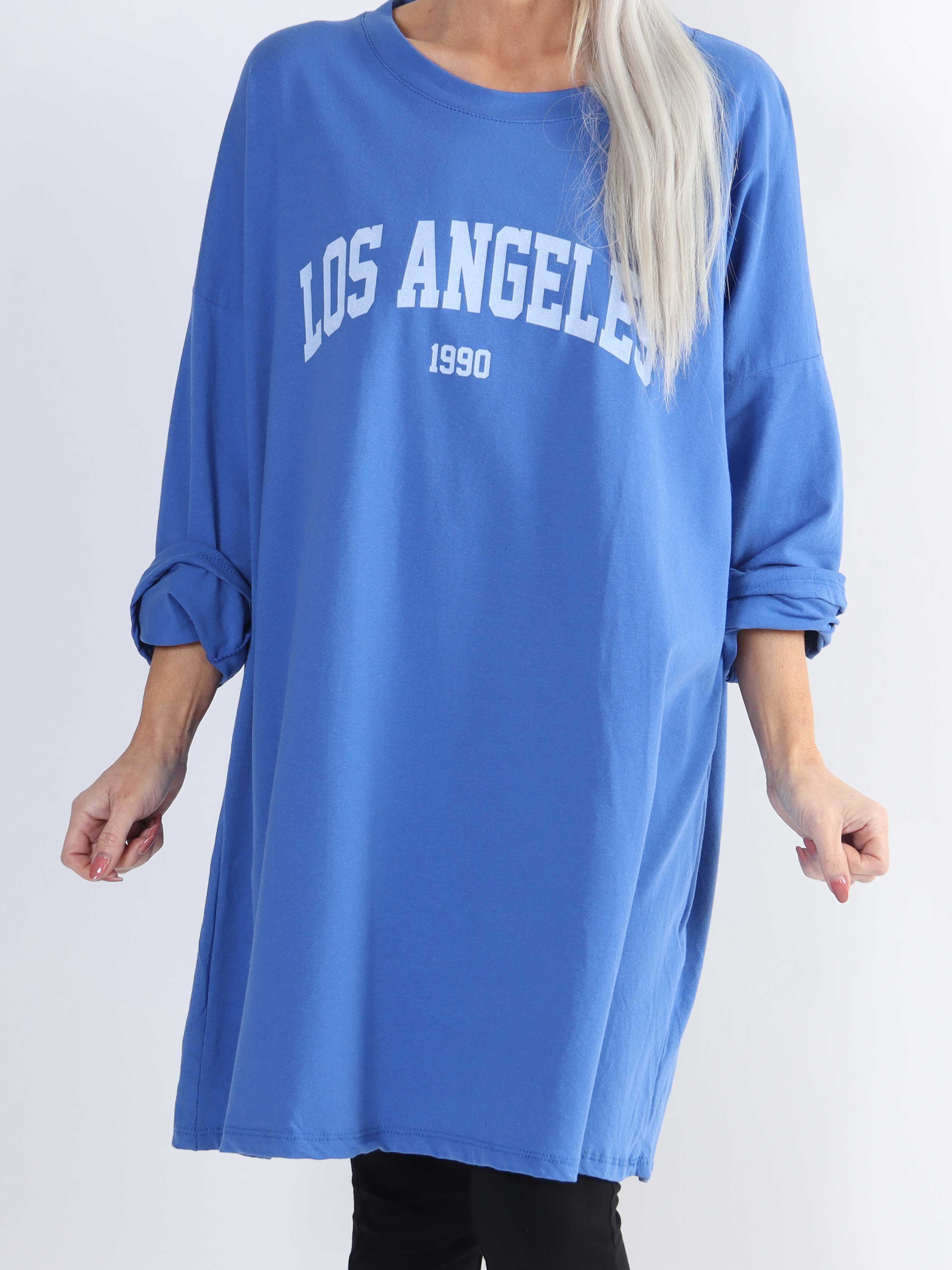 Haniya - Joggingklänning i viskos med Los Angeles-statyett - Blue